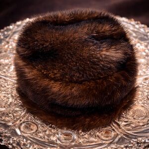 Vintage Faux Fur Pillbox Hat – Chocolate Brown | Retro Glam Winter Hat
